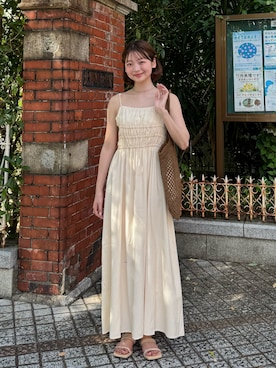 「アイテム（ワンピース/ドレス）」を使った、ゆづきさん（レディース・160cm）の夏コーディネート
