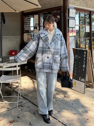 「REMOON（リムーン）のシャギーコート（その他アウター）」を使った、ゆづきさん（レディース・160cm）の秋コーディネート