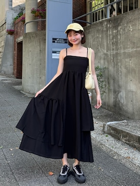 「アイテム（キャップ）」を使った、ゆづきさん（レディース・160cm）の夏コーディネート