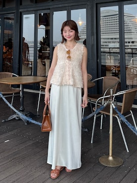 「アイテム（ベスト）」を使った、ゆづきさん（レディース・160cm）の夏コーディネート