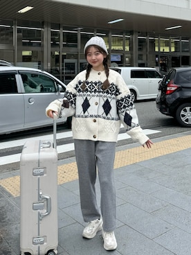 「DHOLIC（ディーホリック）のアイテム（スウェットパンツ）」を使った、ゆづきさん（レディース・160cm）の冬コーディネート