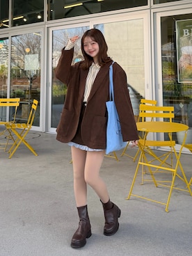 「アイテム（ジャケット/アウター）」を使った、ゆづきさん（レディース・160cm）の冬コーディネート