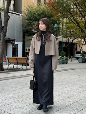 「DHOLIC（ディーホリック）のアイテム（ワンピース/ドレス）」を使った、ゆづきさん（レディース・160cm）の冬コーディネート
