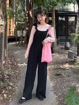 「アイテム（ヘアアクセサリー）」を使った、ゆづきさん（レディース・160cm）の秋コーディネート