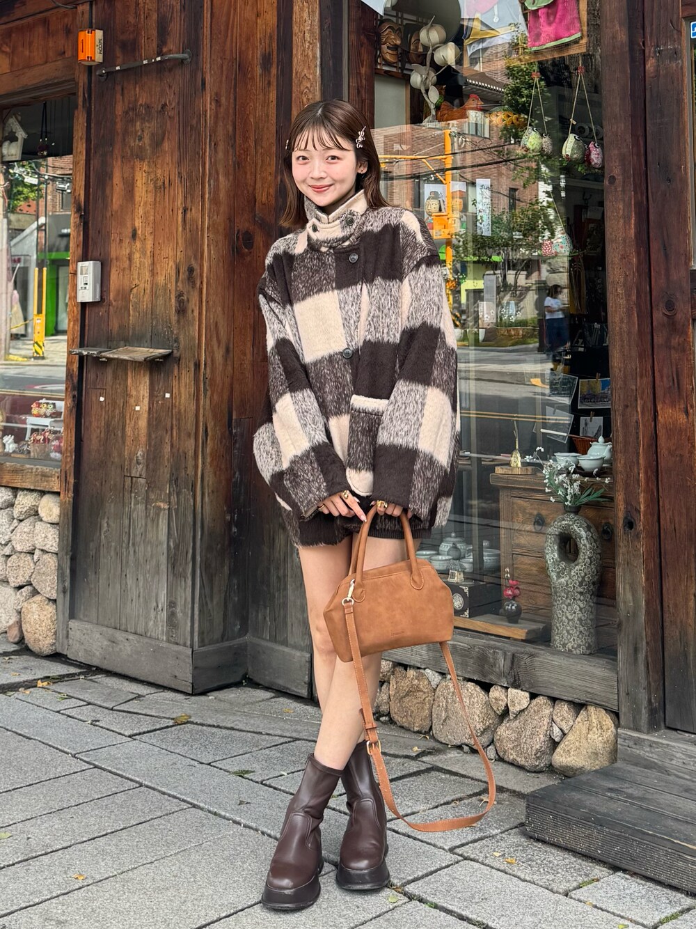 Kastaneのアイテムを使った「シャギーコート」の人気ファッション