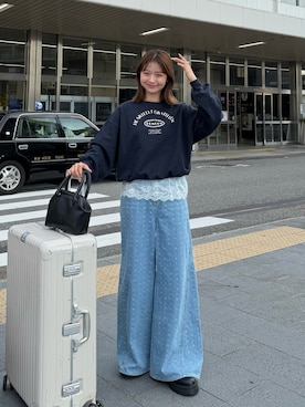 「アイテム（スウェット）」を使った、ゆづきさん（レディース・160cm）の秋コーディネート