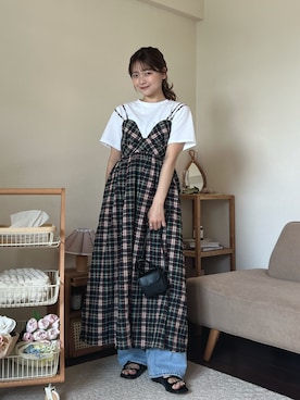 「DHOLIC（ディーホリック）のアイテム（サンダル）」を使った、ゆづきさん（レディース・160cm）の春コーディネート