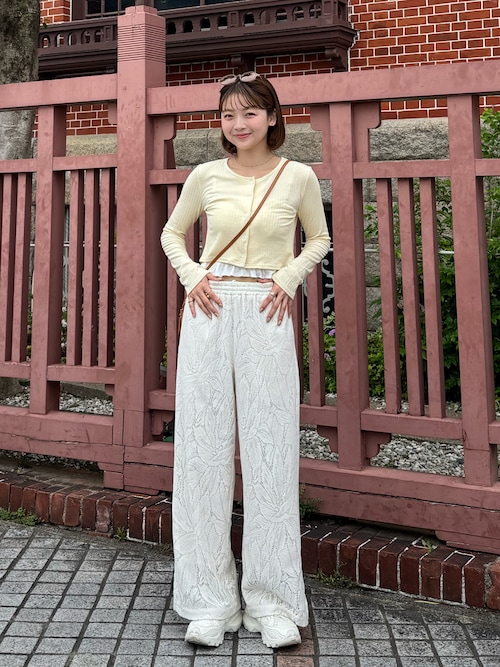 レース編み　パンツ　スラックス　イージーパンツ PROPORTION BODY DRESSING パンツ スラックスイージーパンツ