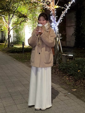 「アイテム（マフラー）」を使った、ゆづきさん（レディース・160cm）の秋コーディネート