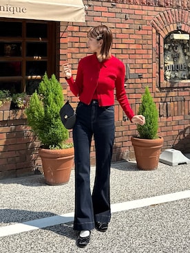 「アイテム（ヘアアクセサリー）」を使った、ゆづきさん（レディース・160cm）の秋コーディネート