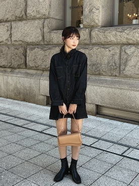 「DHOLIC（ディーホリック）のアイテム（ワンピース/ドレス）」を使った、ゆづきさん（レディース・160cm）の秋コーディネート