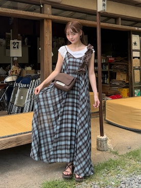 「アイテム（ワンピース/ドレス）」を使った、ゆづきさん（レディース・160cm）の夏コーディネート