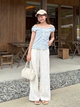 「REMOON（リムーン）のアイテム」を使った、ゆづきさん（レディース・160cm）の夏コーディネート