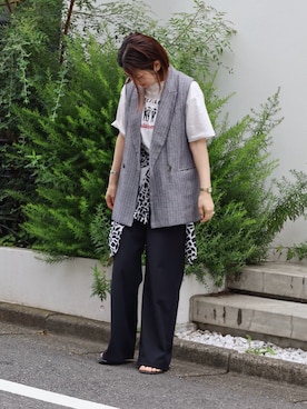 「Blanc Bleu Minuit（ブランブルーミニュイ）のアイテム」を使った、tsurumi.さん（レディース・165cm）の夏コーディネート