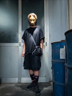 「SHAREEF（シャリーフ）のアイテム」を使った、白煙晴男さん（メンズ・177cm）の夏コーディネート