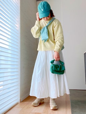 「MLI'A（エムリア）のアイテム（帽子）」を使った、yaaakooo08さん（レディース・164cm）の春コーディネート