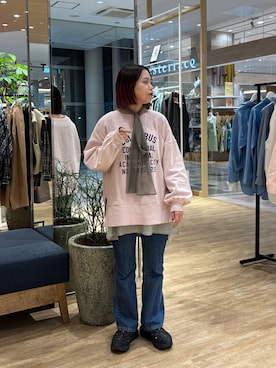 「CIAOPANIC TYPY（チャオパニックティピー）のアイテム（スウェット）」を使った、kotoneさん（レディース・155cm）の春コーディネート