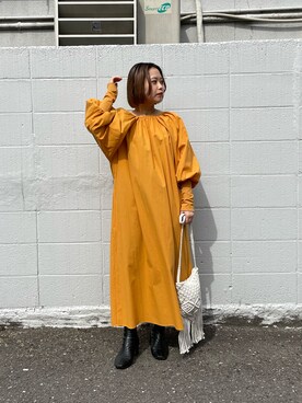 「はじめましてコーデ」｜「アイテム（ワンピース/ドレス）」を使った、kotoneさん（レディース・155cm）の春コーディネート