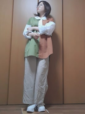 「PairPair（ペアペア）のアイテム（シャツ/ブラウス）」を使った、ことかさん（レディース・152cm）の夏コーディネート