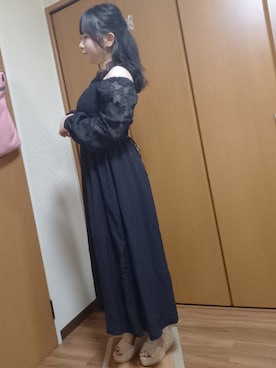 「黒ワンピ」｜ことかさん（レディース・152cm）の夏コーディネート