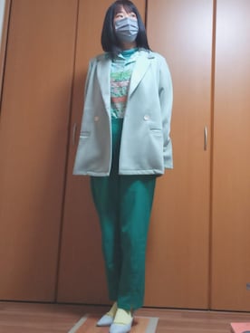 「カラージャケット」｜ことかさん（レディース・152cm）の春コーディネート