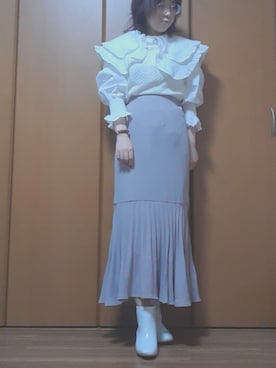 「WC（ダブル シー）のアイテム（シャツ/ブラウス）」を使った、ことかさん（レディース・152cm）の春コーディネート