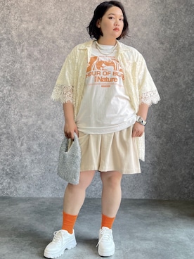 「GEVS.（ジェイヴィス）のアイテム（アクセサリー）」を使った、SMILE LAND（スマイルランド）さん（レディース・163cm）の夏コーディネート