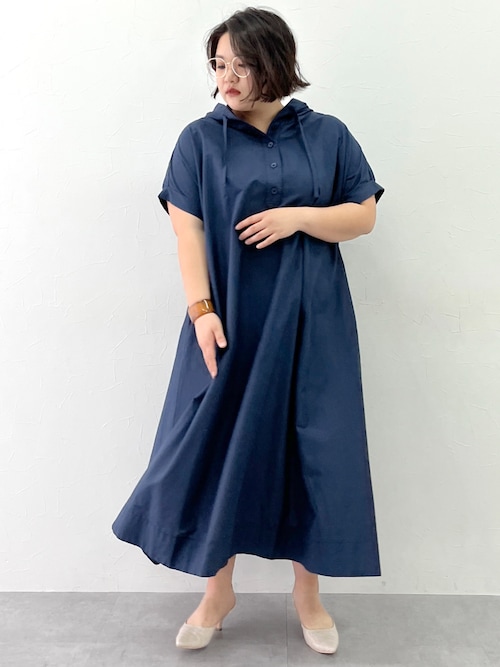 未使用　プリカ　大きいサイズ　42　XL　フレンチスリーブワンピース　ネイビー 楽天市場】大きいサイズ レディース ワンピース キーネック