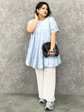 「GEVS.（ジェイヴィス）のアイテム（パンツ）」を使った、SMILE LAND（スマイルランド）さん（レディース・163cm）の春コーディネート