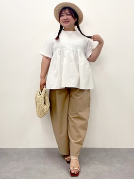 「大きいサイズレディースファッション」｜SMILE LAND（スマイルランド）さん（レディース・155cm）の夏コーディネート