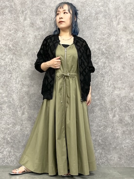 「大きいサイズレディースファッション」｜「アイテム（ジャケット/アウター）」を使った、SMILE LAND（スマイルランド）さん（レディース・158cm）の夏コーディネート