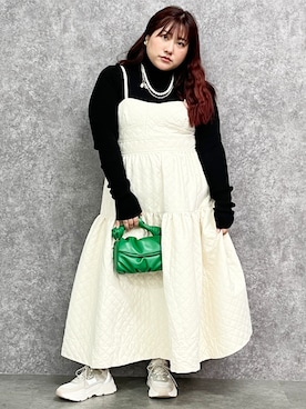 「GEVS.（ジェイヴィス）のアイテム（ワンピース/ドレス）」を使った、SMILE LAND（スマイルランド）さん（レディース・155cm）の秋コーディネート
