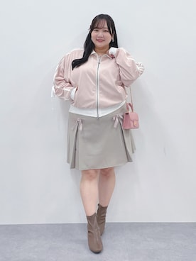 「大きいサイズレディースファッション」｜「アイテム（カバーオール）」を使った、SMILE LAND（スマイルランド）さん（レディース・158cm）の秋コーディネート