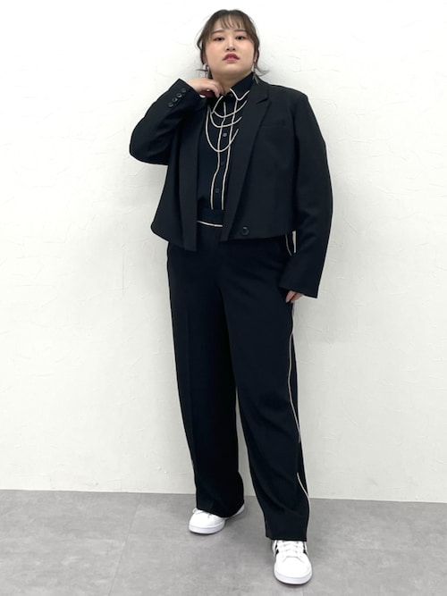セール】クロップドテーラードジャケット ＜大きいサイズ有＞シック
