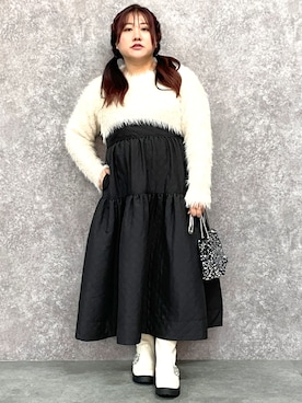 「GEVS.（ジェイヴィス）のアイテム（ワンピース/ドレス）」を使った、SMILE LAND（スマイルランド）さん（レディース・155cm）の冬コーディネート