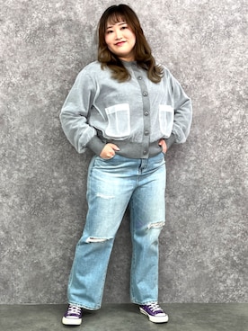 「GEVS.（ジェイヴィス）のアイテム（デニムパンツ）」を使った、SMILE LAND（スマイルランド）さん（レディース・160cm）の冬コーディネート