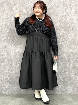 「GEVS.（ジェイヴィス）のアイテム（ワンピース/ドレス）」を使った、SMILE LAND（スマイルランド）さん（レディース・155cm）の冬コーディネート