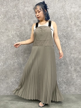 「アイテム（オールインワン・サロペット、ベージュ系）」を使った、SMILE LAND（スマイルランド）さん（レディース・158cm）の夏コーディネート