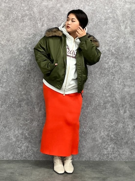 「GEVS.（ジェイヴィス）のアイテム（ジャケット/アウター）」を使った、SMILE LAND（スマイルランド）さん（レディース・163cm）の秋コーディネート