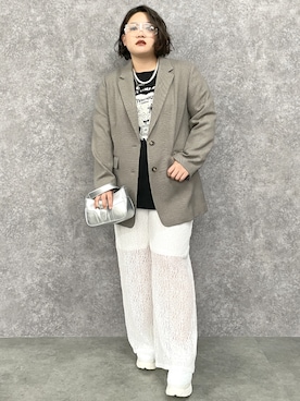 「GEVS.（ジェイヴィス）のアイテム（テーラードジャケット）」を使った、SMILE LAND（スマイルランド）さん（レディース・163cm）の春コーディネート