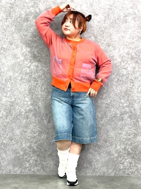 「GEVS.（ジェイヴィス）のアイテム（カーディガン/ボレロ）」を使った、SMILE LAND（スマイルランド）さん（レディース・155cm）の冬コーディネート