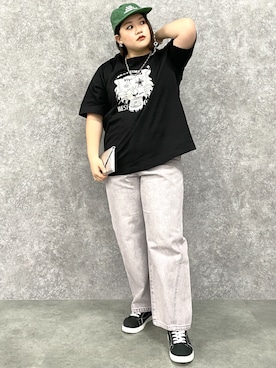 「GEVS.（ジェイヴィス）のアイテム（デニムパンツ）」を使った、SMILE LAND（スマイルランド）さん（レディース・163cm）の春コーディネート