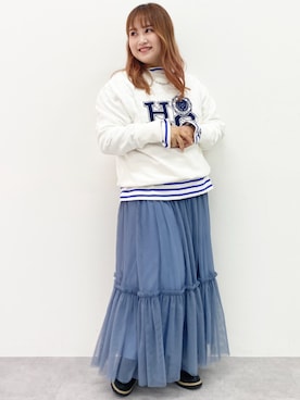 「CHIC STYLE」｜「アイテム（スウェット）」を使った、SMILE LAND（スマイルランド）さん（レディース・160cm）の夏コーディネート