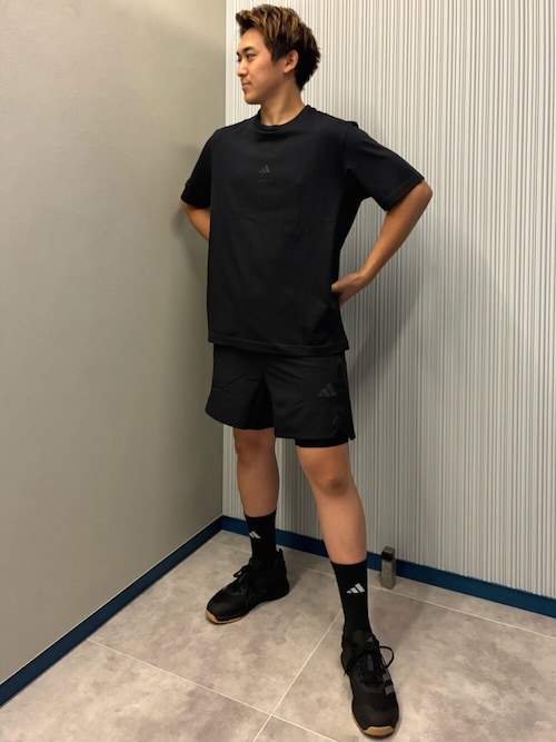 でん様ハーフケット　ショーツ L2枚（黒、黒白） 2-in-1 パワー ショーツ / ハーフパンツ / アディダス adidas（その他