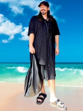 「アイテム（スウェットパンツ）」を使った、路傍の佐藤 さん（メンズ・169cm）の夏コーディネート