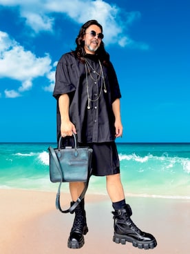 「Ann DEMEULEMEESTER（アンドゥムルメステール）のアイテム」を使った、路傍の佐藤 さん（メンズ・169cm）の夏コーディネート