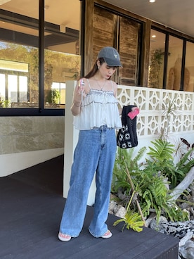 「アイテム（デニムパンツ）」を使った、nanaさん（レディース・170cm・20代）の夏コーディネート