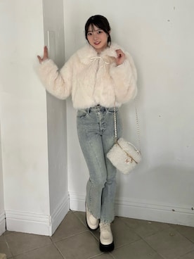 「OLIVE des OLIVE（オリーブデオリーブ）のアイテム（デニムパンツ）」を使った、karenさん（レディース・163cm）の秋コーディネート