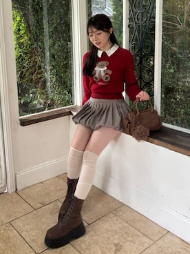 「アイテム（ノーカラージャケット）」を使った、karenさん（レディース・163cm）の秋コーディネート