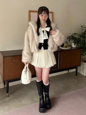 「厚底ブーツ」｜「アイテム（ブルゾン）」を使った、karenさん（レディース・163cm）の秋コーディネート